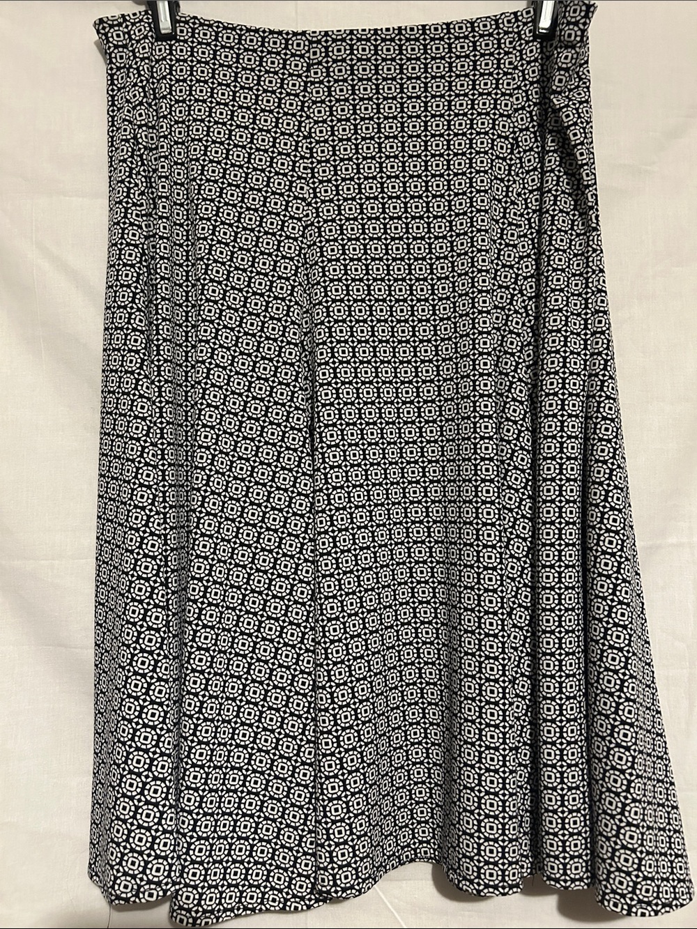 East 5th Black and White Geometric A-Line Skirt